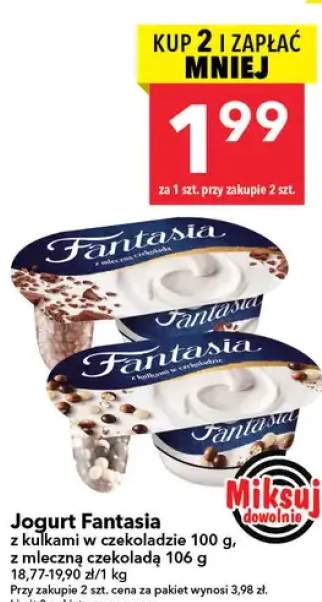 Jogurt z kulkami w czekoladzie, z mleczną czekoladą