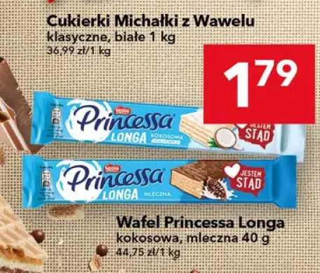 Wafel Princessa Longa kokosowa, mleczna
