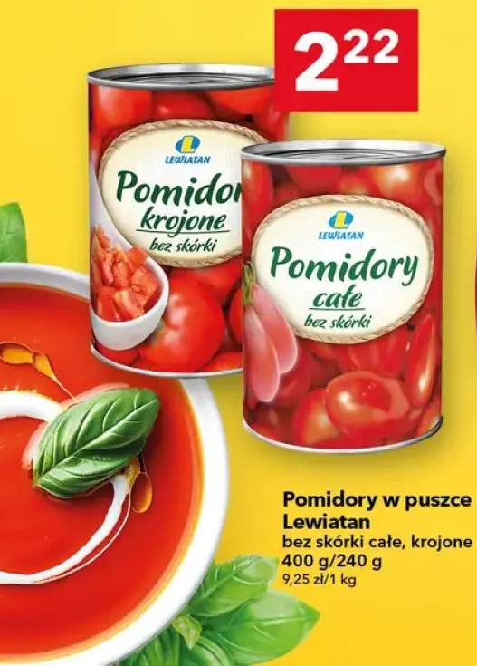 Pomidory w puszce bez skórki całe