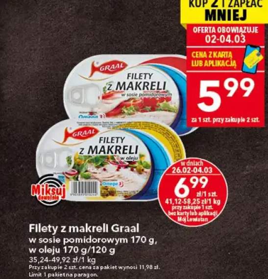 Filety z makreli w sosie pomidorowym