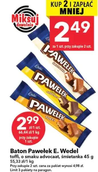 Baton toffi z mleczną czekoladą, śmietanka