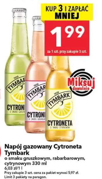 Napój gazowany o smaku gruszkowym, rabarbarowym, cytrynowym