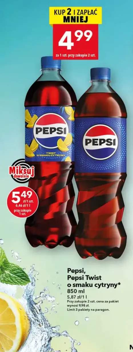 Napój gazowany Pepsi Twist o smaku cytryny