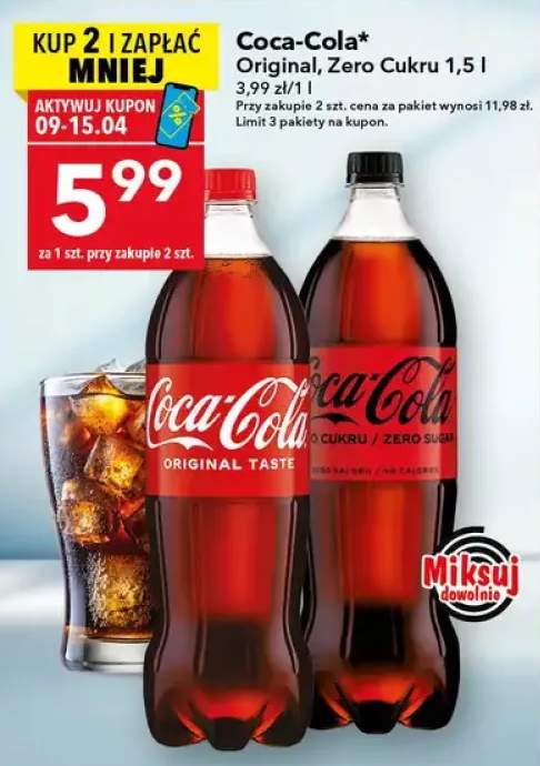 Napój Coca-Cola Original, Zero Cukru