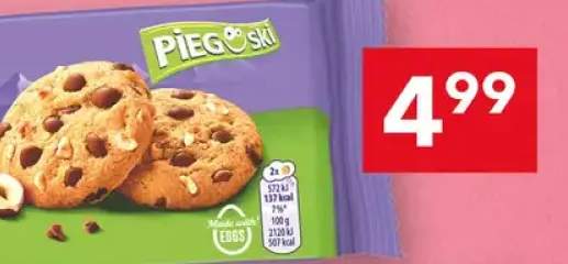 Ciastka z kawałkami czekolady i orzechami