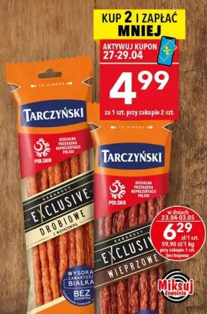 Kabanosy drobiowe z wieprzowiną Exclusive