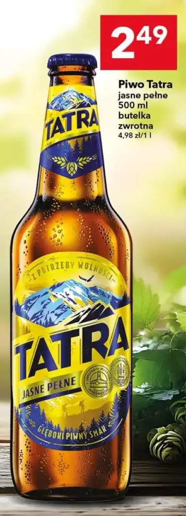 Piwo Tatra jasne pełne butelka zwrotna