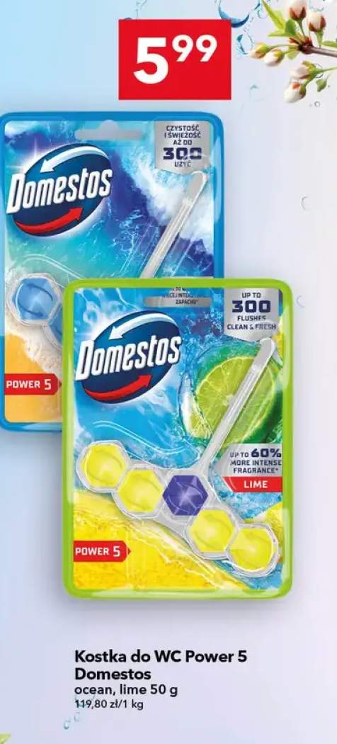 Kostka do WC Power 5 Domestos ocean