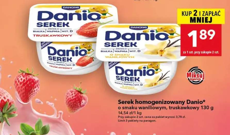Serek homogenizowany Danio truskawkowy