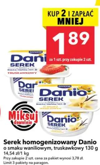 Serek homogenizowany Danio o smaku truskawkowym