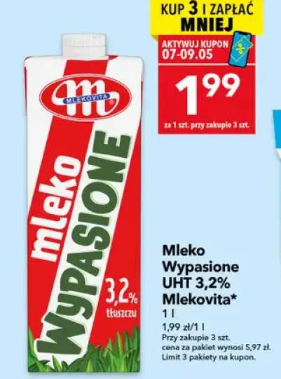 Mleko UHT Wypasione 3,2% Mlekovita