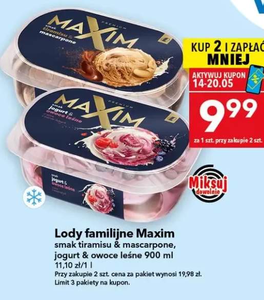 Lody familijne Maxim smak tiramisu & mascarpone