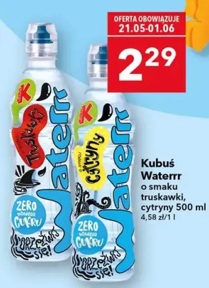 Napój Kubuś Waterrr o smaku truskawki