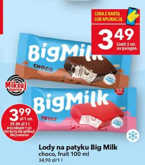 Lody na patyku Big Milk fruit