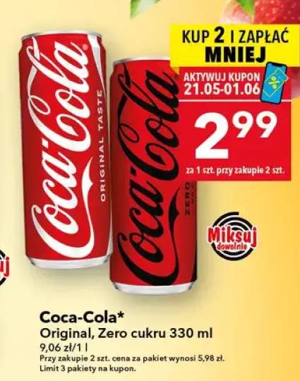 Napój gazowany Coca-Cola Zero cukru