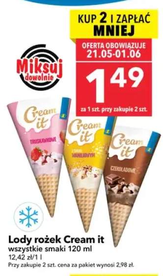 Lody rożek Cream it czekoladowe
