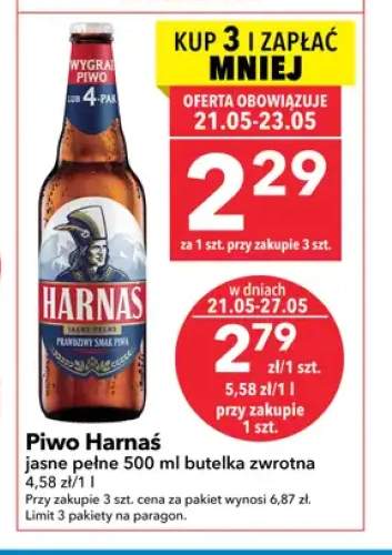 Piwo Harnaś jasne pełne butelka zwrotna