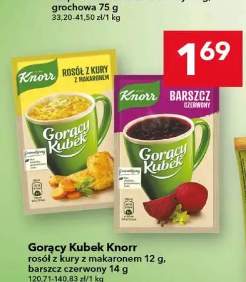 Gorący Kubek rosół z kury z makaronem Knorr