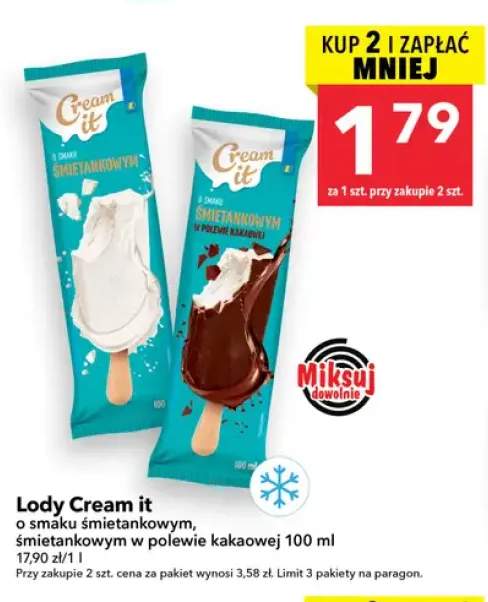 Lody Cream it o smaku śmietankowym