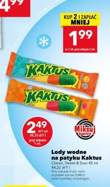 Lody wodne na patyku Kaktus