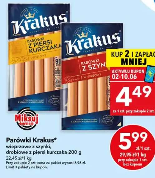 Parówki z piersi kurczaka Krakus