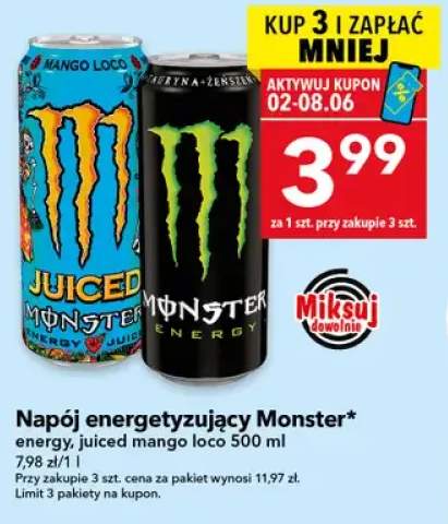 Napój energetyzujący Monster juiced mango loco