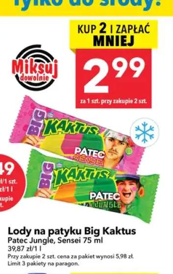 Lody na patyku Big Kaktus Sensei