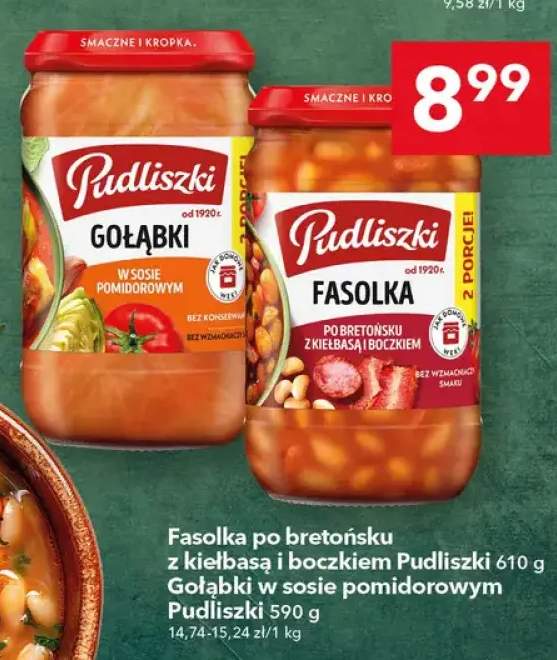 Fasolka po bretońsku z kiełbasą i boczkiem Pudliszki