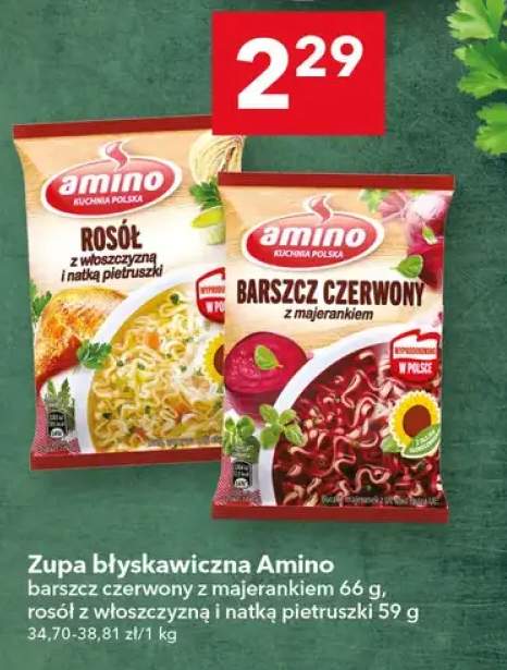 Zupa błyskawiczna Amino barszcz czerwony z majerankiem