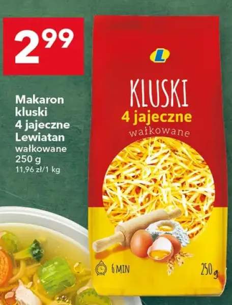 Makaron kluski 4 jajeczne Lewiatan wałkowane
