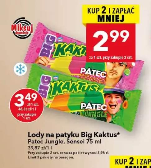 Lody na patyku Big Kaktus Patec Sensei