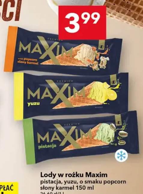 Lody w rożku Maxim yuzu