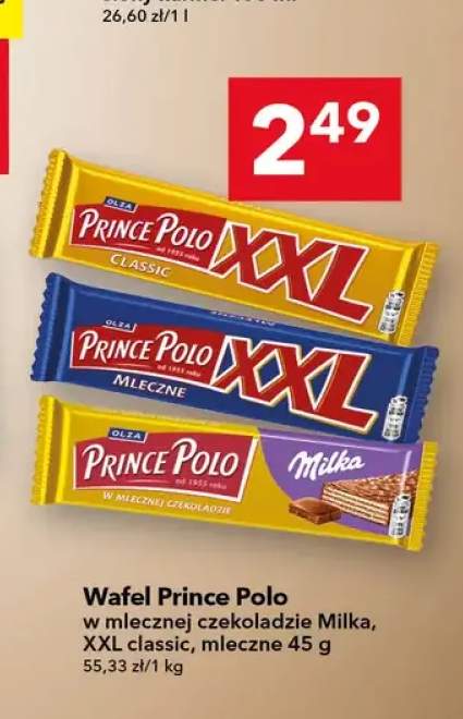 Wafel Prince Polo w mlecznej czekoladzie Milka