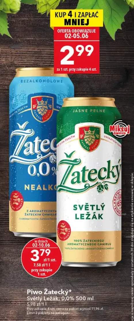 Piwo bezalkoholowe Žatecký 0,0%