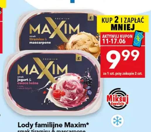 Lody familijne Maxim smak tiramisu & mascarpone