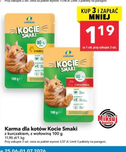 Karma dla kotów Kocie Smaki z kurczakiem +1 wariant
