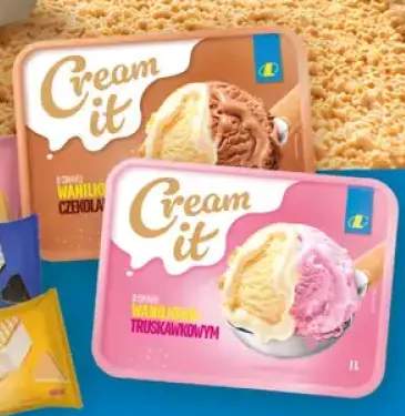 Lody familijne o smaku waniliowo-truskawkowym Cream it +1 wariant