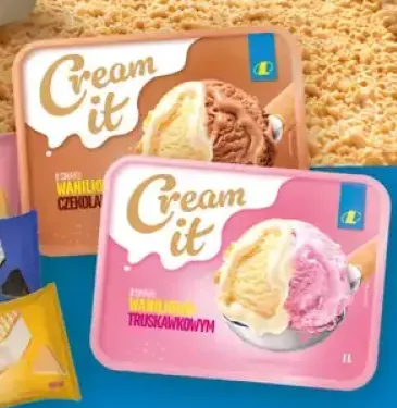 Lody familijne o smaku waniliowo-truskawkowym Cream it +1 wariant
