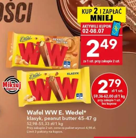 Wafel WW E. Wedel Peanut Butter +1 wariant