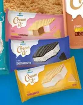 Lody sandwich śmietankowe z kawałkami czekolady Cream it +2 warianty