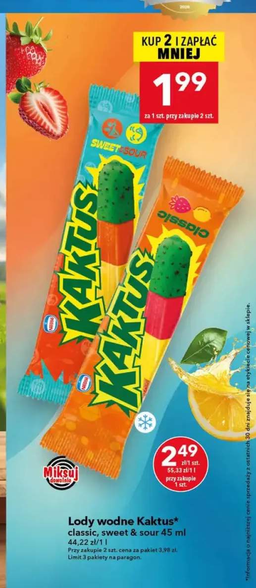 Lody wodne Kaktus classic +1 wariant