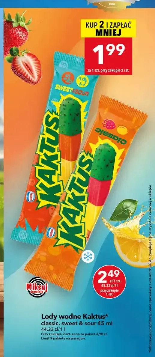 Lody wodne Kaktus classic +1 wariant