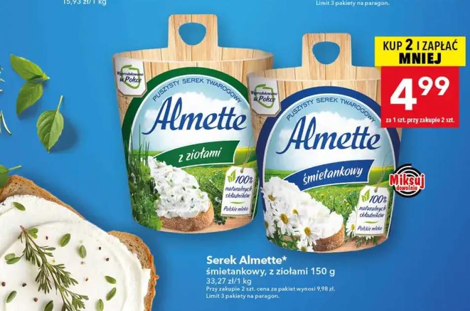 Serek twarogowy Almette śmietankowy +1 wariant