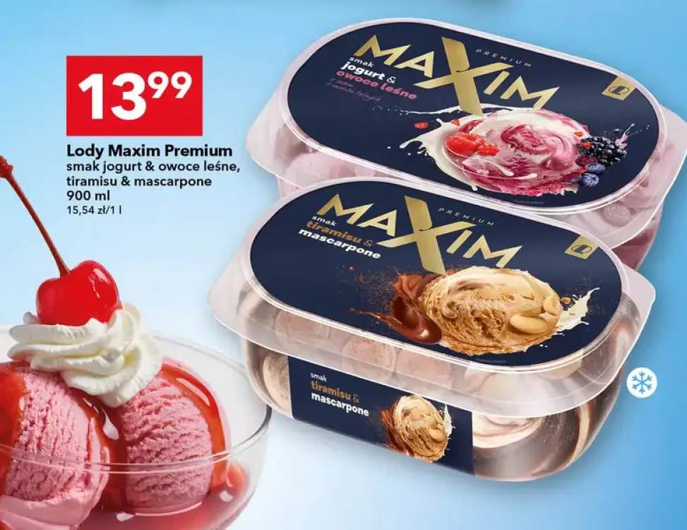 Lody Maxim Premium smak jogurt & owoce leśne +1 wariant
