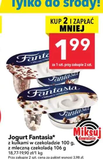 Jogurt Fantasia z mleczną czekoladą +1 wariant