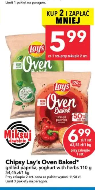 Chipsy Lay's Oven Baked grilled paprika +1 wariant