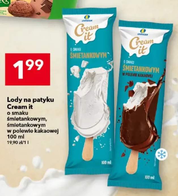 Lody na patyku o smaku śmietankowym Cream It