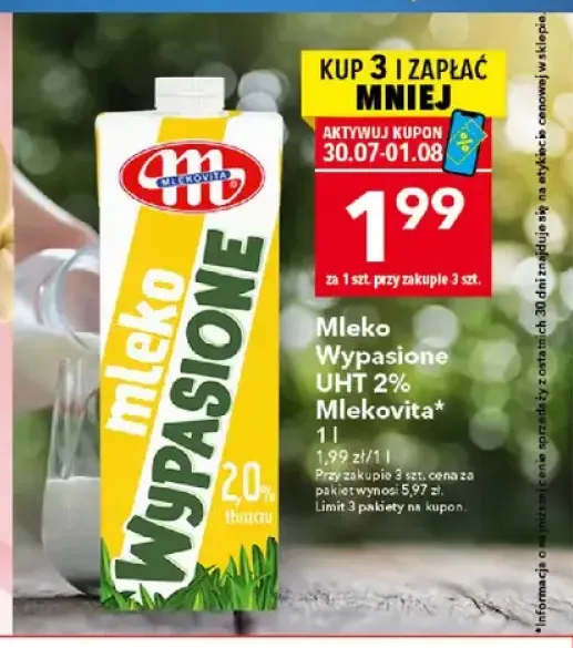 Mleko Wypasione UHT 2% Mlekovita