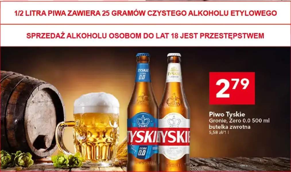 Piwo Tyskie Gronie +1 wariant