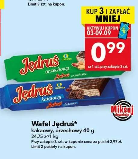 Wafel Jędruś kakaowy +1 wariant
